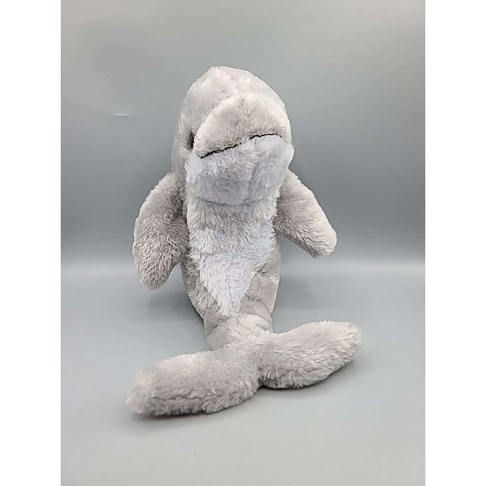 The Petting Zoo Grey and White Dolphin Blue Eyes Stuffed Plush